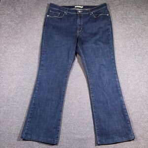 Levi's Classic Bootcut Jeans Women 16 Blue Mid Rise Dark Wash Stretch Denim Boho